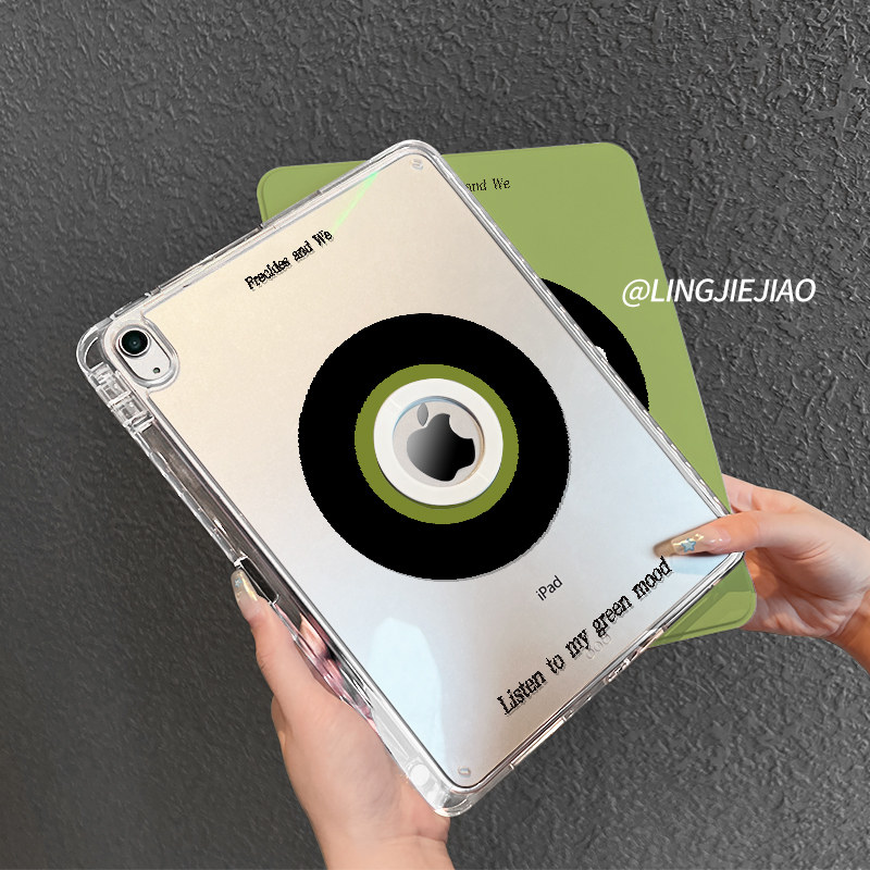 【旋转款x磁吸拆分】适用于ipad保护壳绿色电台2025新款pro11高级air5平板套10.2亚克力2021全包13寸防弯10.5