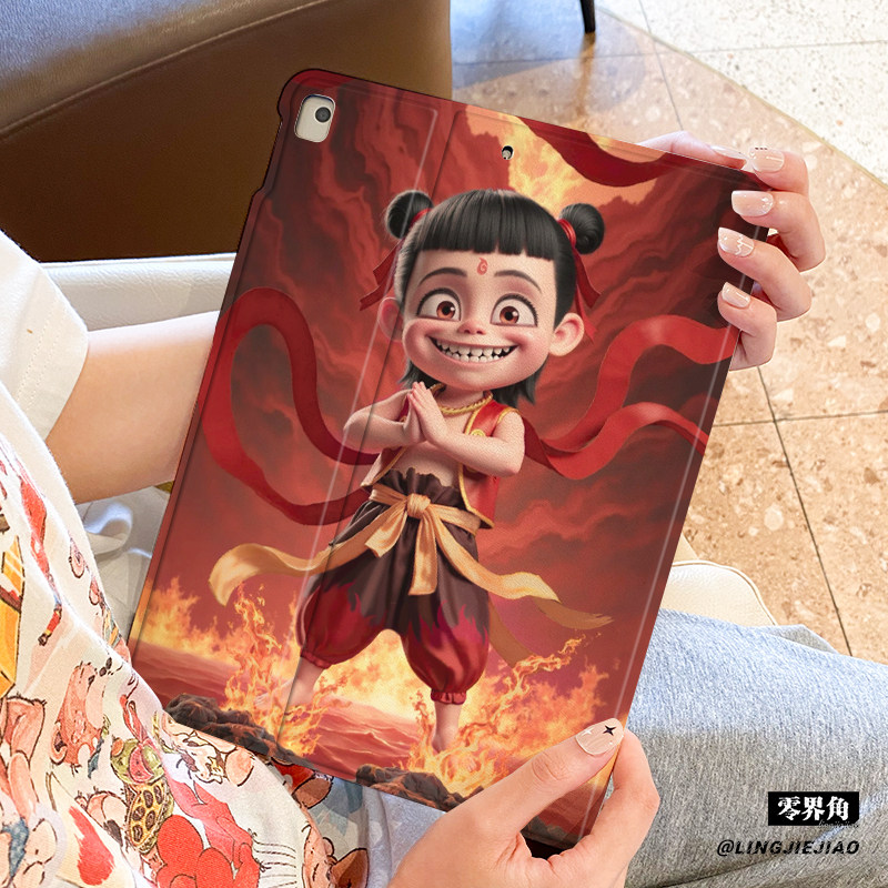 适用于ipadair6保护套2025新款平板壳ipad9/10书本mini7全包防摔10.9寸可爱哪吒pro11苹果迷你AIR5第九代2018