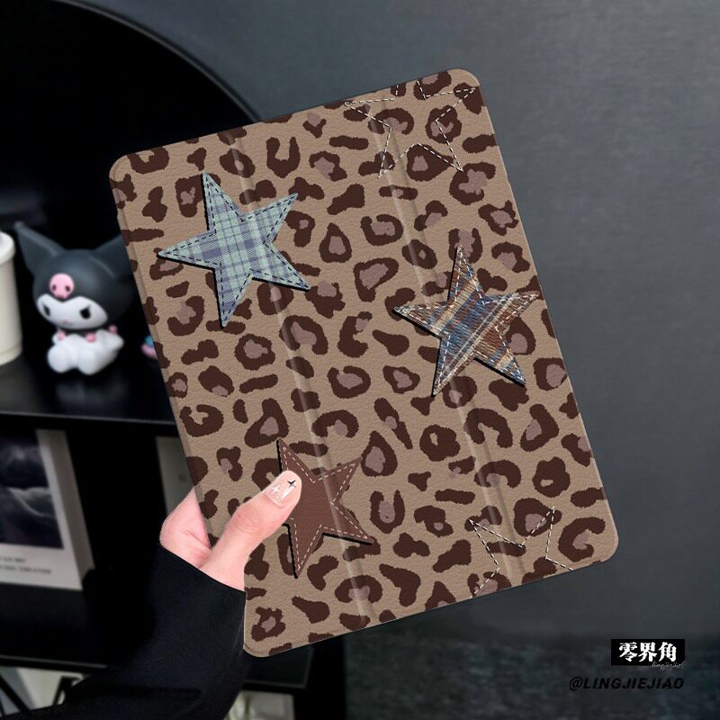 豹纹星星适用于华为matepad10.4保护套带笔槽2025新款matepadpro10.8保护壳硅胶11寸全包软边荣耀平板7三折式