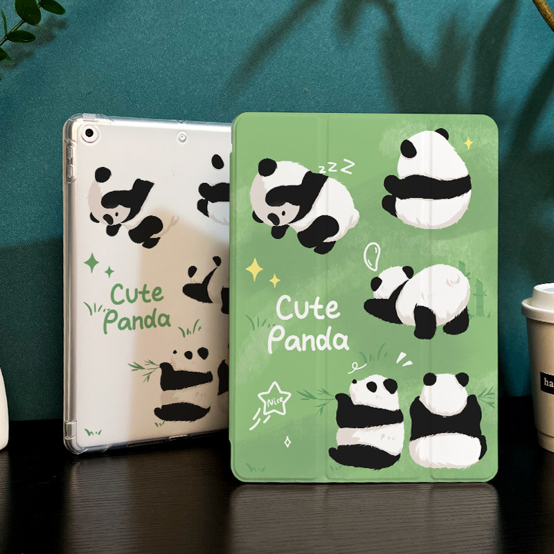 快乐可爱熊猫适用于华为matepadPro11保护套2025新款matepad壳10.1英寸硅胶10.4三折式荣耀平板7防摔带笔槽女