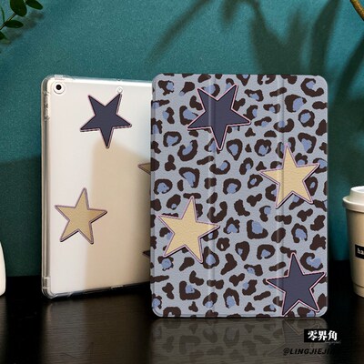蓝纹星星适用于ipadmini7保护壳ipad10/9平板壳11代2025苹果air8/6/5九代带笔槽13寸硅胶pro11全包mini7迷你6