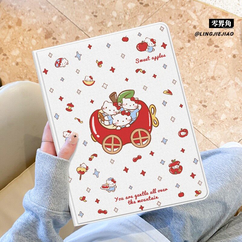 适用于联想小新pad保护套凯蒂小车2025新款padplus平板电脑带笔槽11寸书本式10.6寸蚕丝纹散热PAD全包边防摔