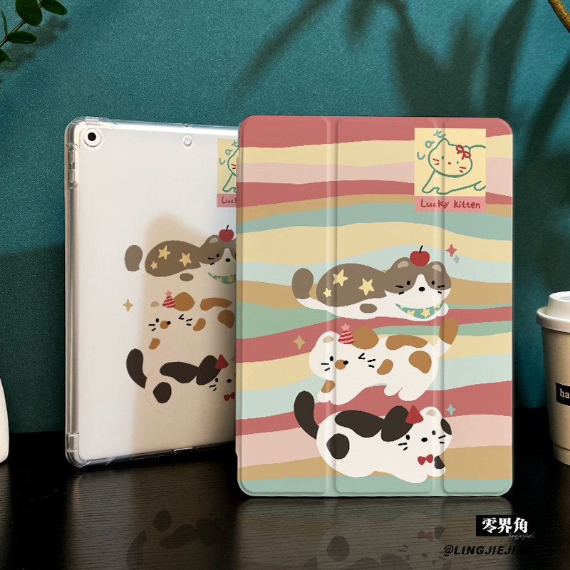 苹果小猫适用于华为matepad11保护套带笔槽2025新款matepadpro平板保护壳10.4寸荣耀平板7硅胶全包pro11三折