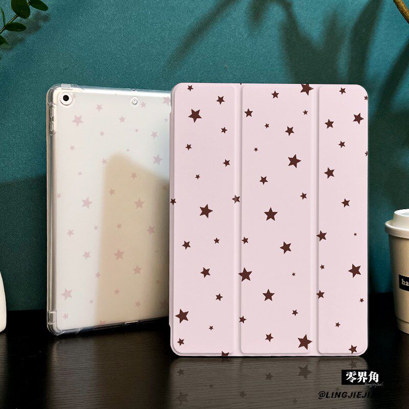 粉底星星适用于ipadmini7保护壳ipad10/9平板壳11代2025苹果air8/6/5九代带笔槽13寸硅胶pro11全包mini7迷你6