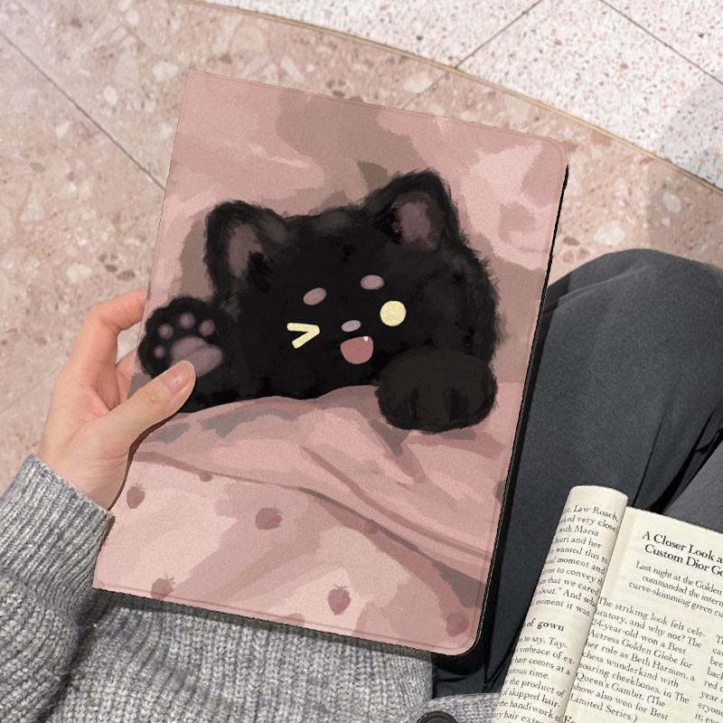 适用于华为Matepad10.4保护套呆萌黑猫10.8英寸防摔pro硅胶女11寸se平板保护壳8.4寸全包m6高能版13.2带笔槽