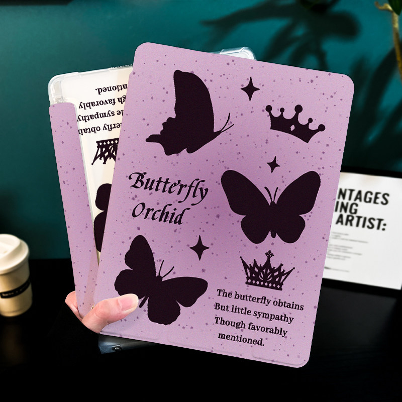 ins风创意蝴蝶适用ipadair5保护套2021新款mini6苹果ipad9平板保护壳