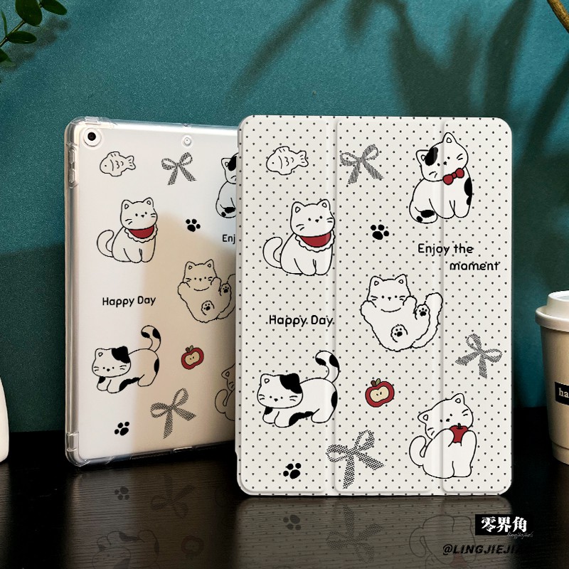 可爱小猫适用于ipadmini7保护壳ipad10/9平板壳11代2025苹果air8/6/5九代带笔槽13寸硅胶pro11全包mini7迷你6