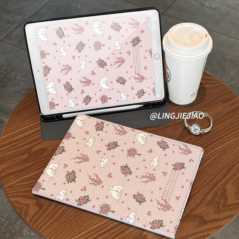 可爱花猫matepad115s书本式2024新款pro适用于华为平板保护套m6全包10.8寸硅胶se防摔壳air带笔槽11荣耀v8pro