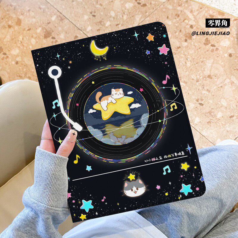 适用于vivopad5pro保护套星星小猫2025新款vivopadair平板电脑Pad23/5Pro笔槽11寸书本iqoopad2蚕丝纹air全包
