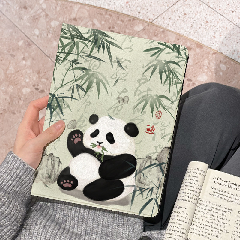 适用于华为Matepad10.4保护套水墨熊猫10.8英寸防摔pro硅胶女11寸se平板保护壳8.4寸全包m6高能版13.2带笔槽