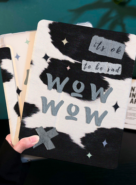 创意黑白色调适用于iPadAir5保护套2021新款mini6苹果ipad9平板保护壳air4笔槽11英寸2020防摔8第10九4代三折