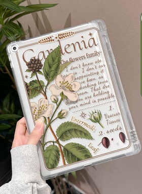 【送钢化膜】适用于ipad9保护套2022新款苹果mini6/7平板壳air8带笔槽2018透明Pro11栀子花朵2025硅胶10.9寸