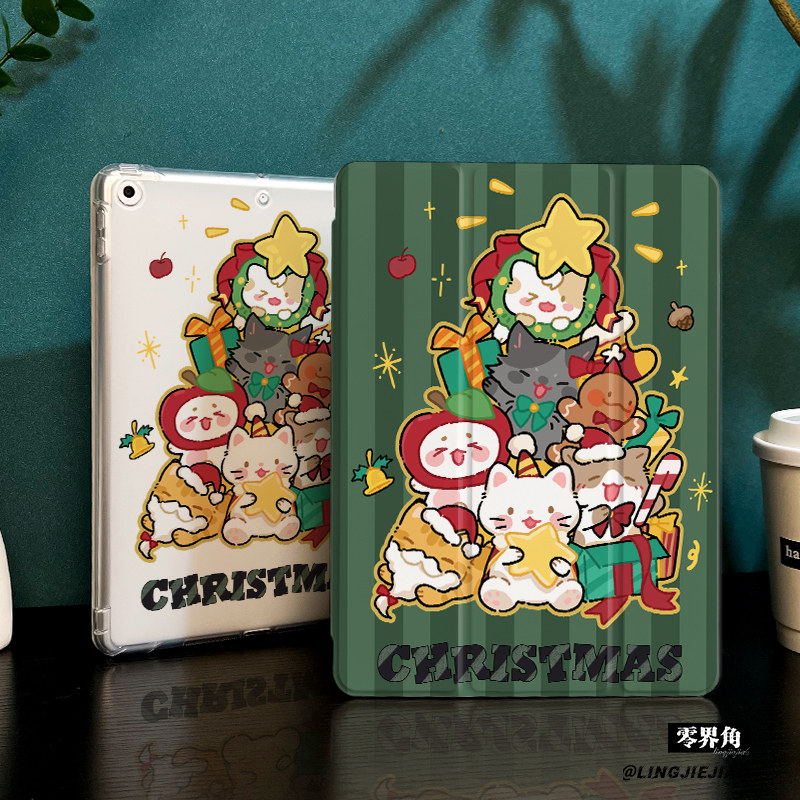 圣诞装扮适用于ipadmini7保护壳ipad10/9平板壳2025苹果air6/4/3新款第九代笔槽13寸硅胶pro11全包mini6迷你5