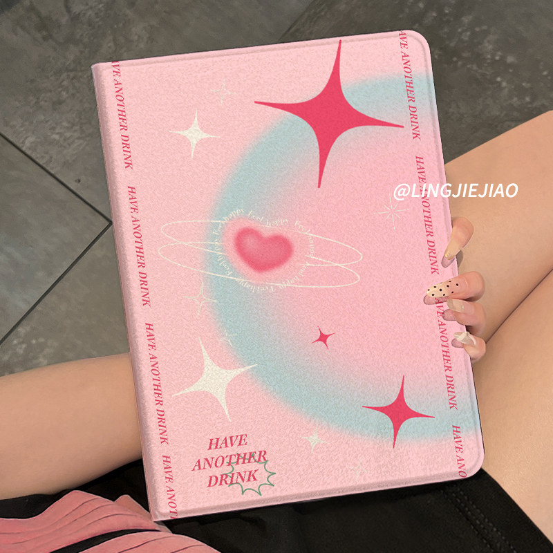 适用于ipad9保护套air5苹果平板2022防摔10.9壳Pro2021硅胶第九代新款6/5闪耀星星mini4书本式8七笔槽ipad10