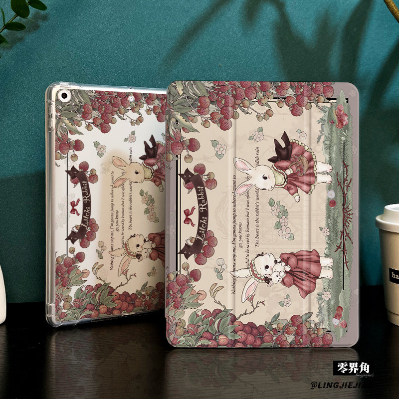 樱桃兔兔适用于ipadmini7保护壳ipad10/9平板壳2025苹果air6/4/3新款第九代笔槽13寸硅胶pro11全包mini6迷你5