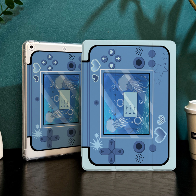深海动物适用于ipad保护壳2025新款pro12.9寸Air5苹果ipadmini6平板保护壳mini5带笔槽2022第10九8代三折防摔