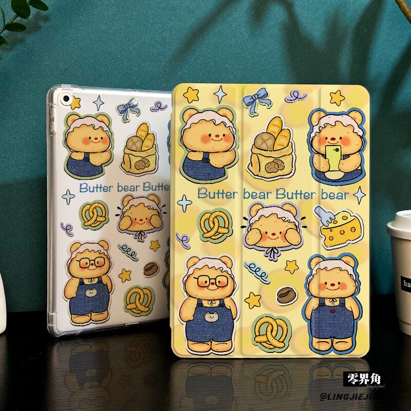 奶酪小熊适用于ipadmini7保护壳ipad10/9平板壳11代2025苹果air7/6/5九代带笔槽13寸硅胶pro11全包mini7迷你6