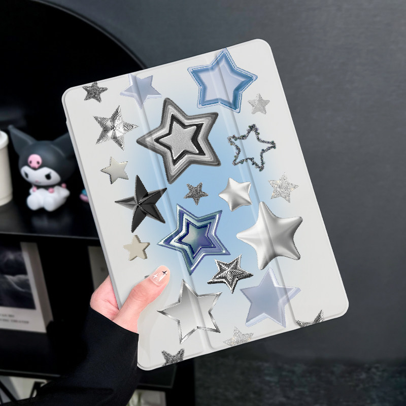 蓝色星星适用于华为matepad10.4保护套带笔槽2025新款matepadpro10.8保护壳硅胶11寸全包软边荣耀平板7三折式