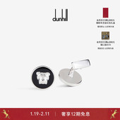 dunhill登喜路男士 商务牛头犬玛瑙黑色袖 扣