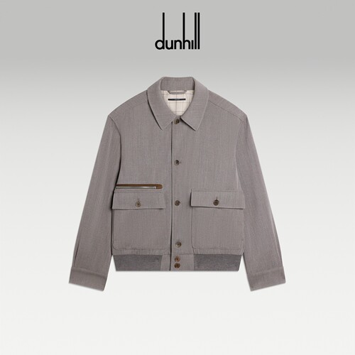 2026新品dunhill登喜路男Super 120's羊毛尖领飞行员夹克