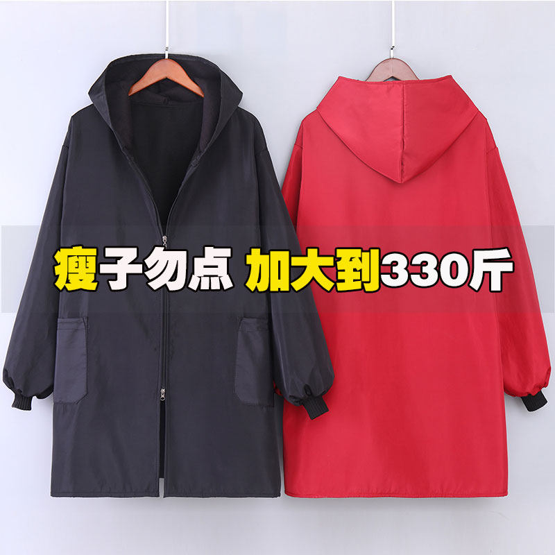 长袖女大码200斤围裙胖子