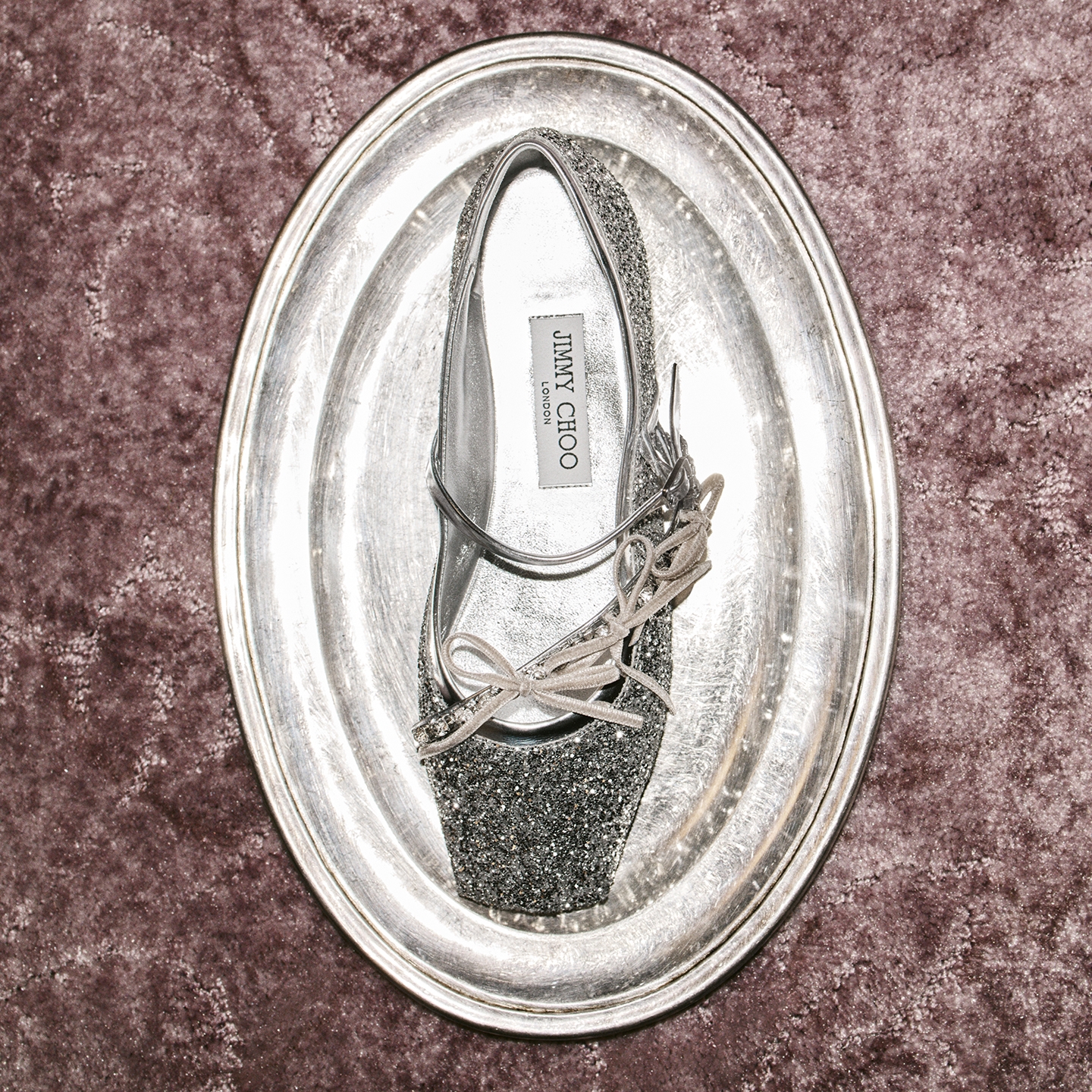 [2025冬季系列]JIMMY CHOO/LOLI BALLERINA 女士闪粉芭蕾舞平底鞋