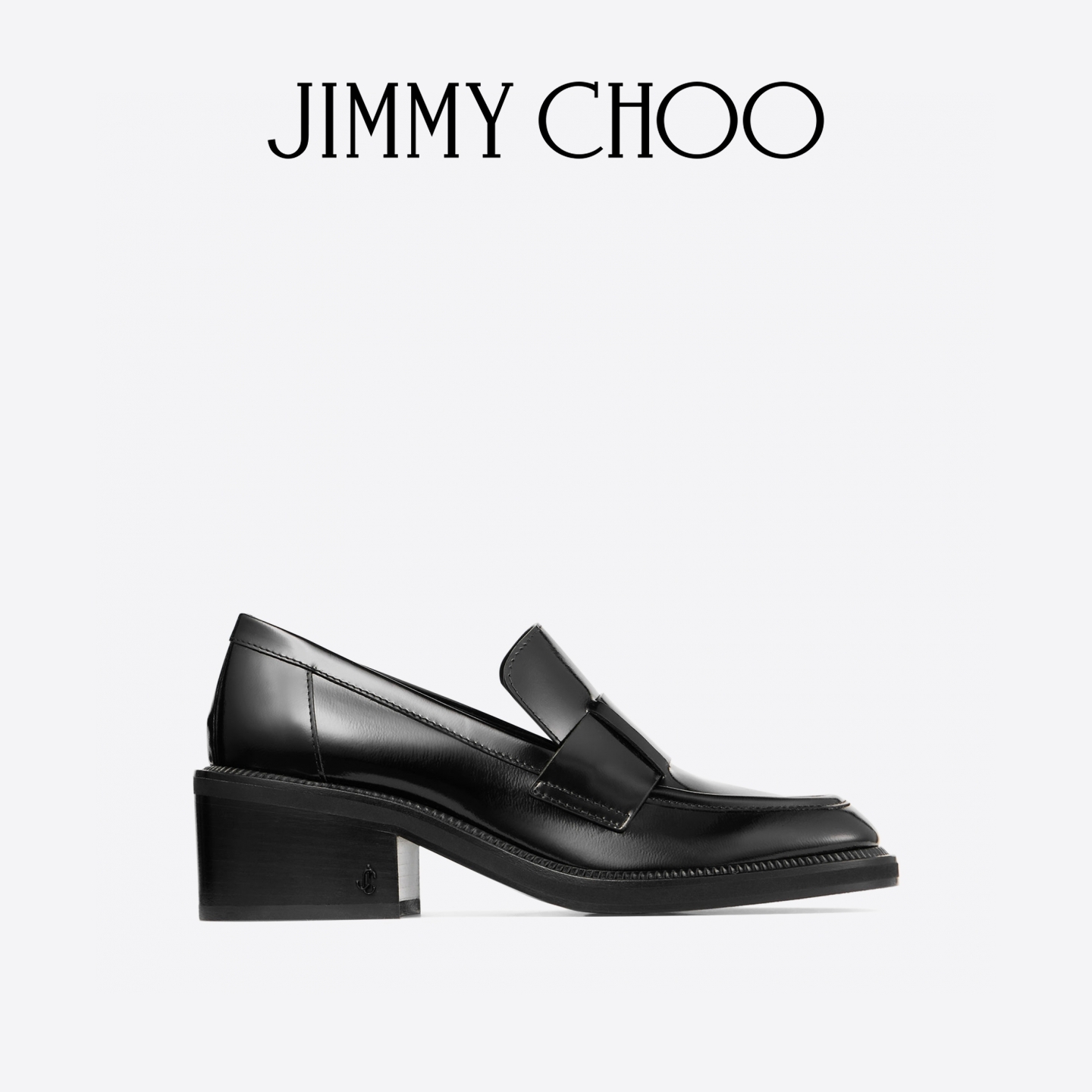 JIMMY CHOO/TYLOR 60 女士 黑色抛光牛皮厚底乐福鞋