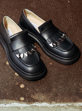 [礼物][经典首降]JIMMY CHOO/BUFF TASSEL LOAFER 男士黑色乐福鞋