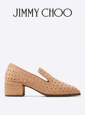 [新年礼物]JIMMY CHOO/ELIOT SLIPPER 45 F 女士 绒面革中跟便鞋