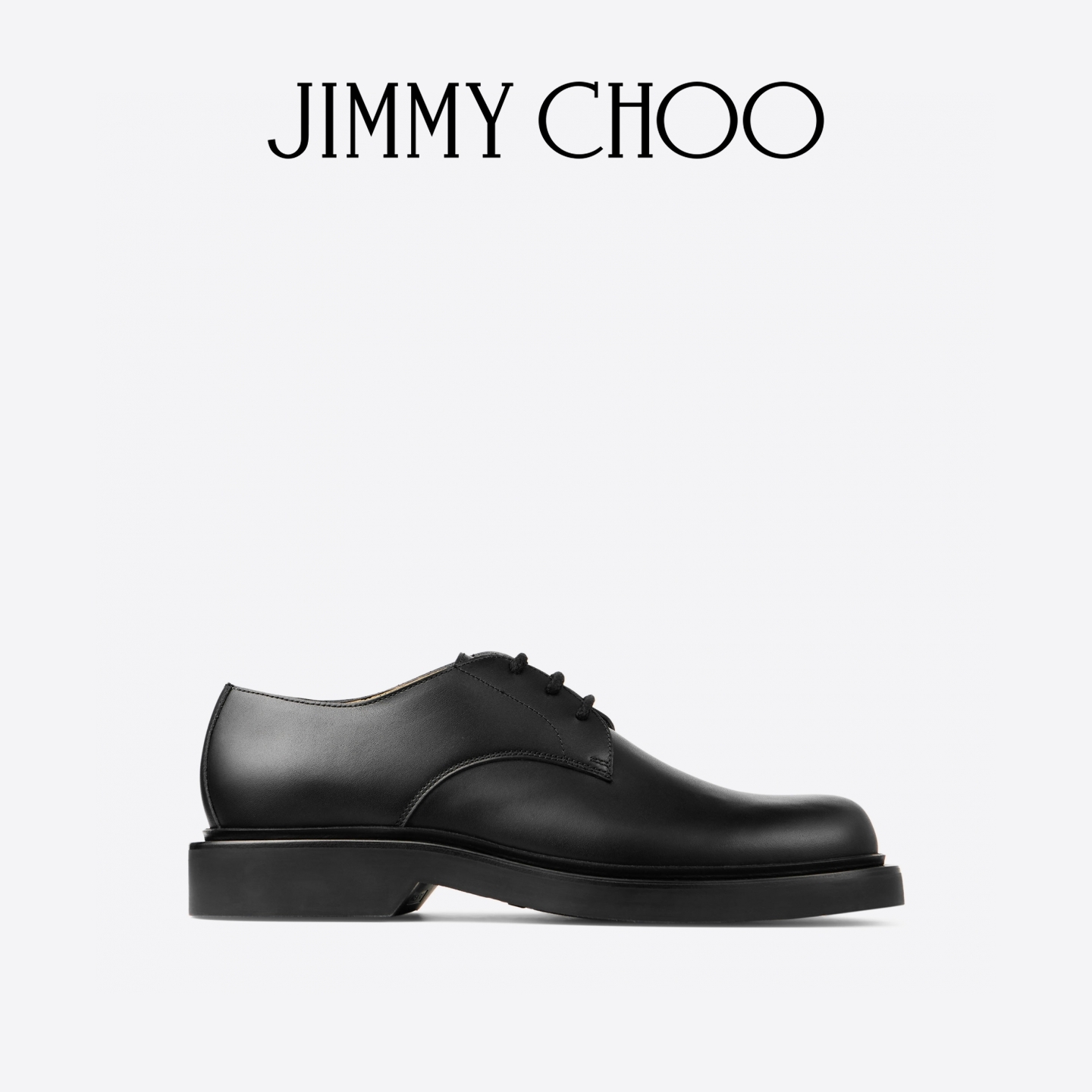 JIMMY CHOO/ROWAN DERBY 男士黑色牛犊纹皮德比鞋