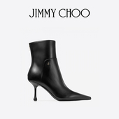 新年礼物 JIMMY CHOO CYCAS 女士黑色皮革滴跟踝靴JC