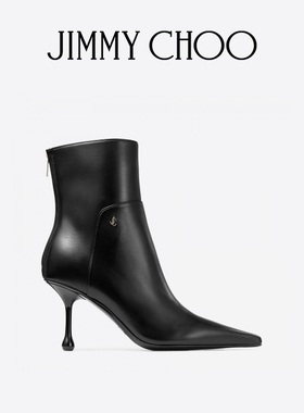 [新年礼物]JIMMY CHOO/CYCAS AB 80 女士黑色皮革滴跟踝靴JC