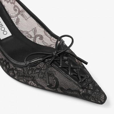 [2026夏季系列]JIMMY CHOO/SCARLETT 50女士黑色蕾丝高跟鞋