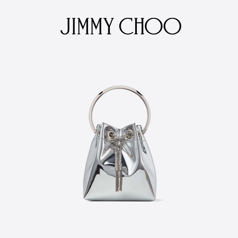 [经典款]JIMMY CHOO/BON BON 女士银色迷你手提包JC