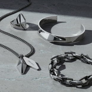 [王一博同款][新年礼物]JIMMY CHOO/DIAMOND LINK RING 金属戒指