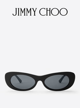 JIMMY CHOO/DANNY 女士黑色椭圆框太阳镜JC
