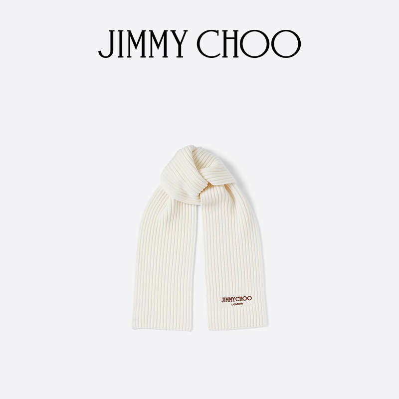 JIMMYCHOO拿铁色针织围巾