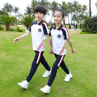 儿童班服老师服学院风纯棉 幼儿园园服运动套装 短袖 小学生校服夏季