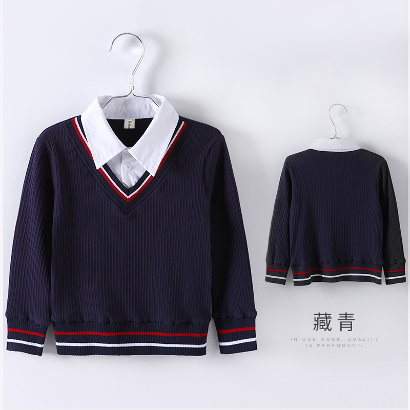 幼儿园园服T恤小学生校服打底衫儿童假两件马甲衬衫绒衣短裙短裤 童装/婴儿装/亲子装 亲子装/亲子时装 原图主图