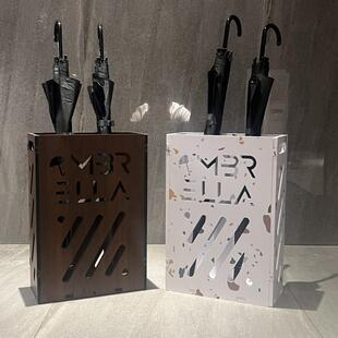 胡桃色雨伞架桶收纳架家用酒店入户门口置物架放置架伞架子神器