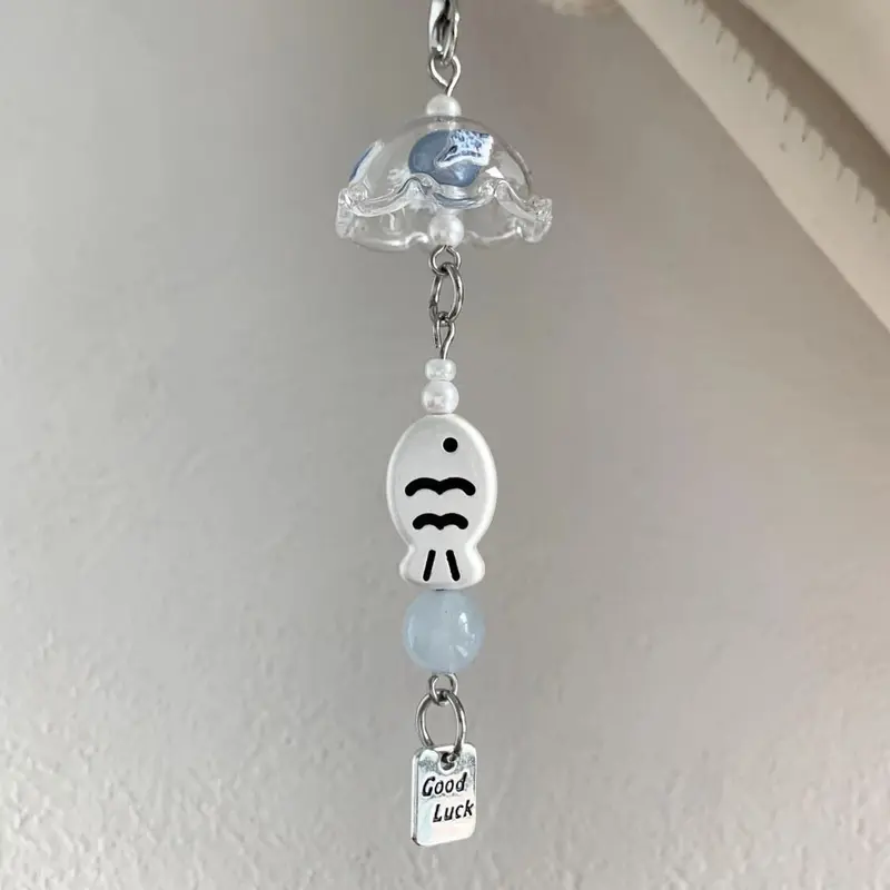 幸运小鱼风铃手作串珠少女心ins手机链可爱咕本ccd挂件绳