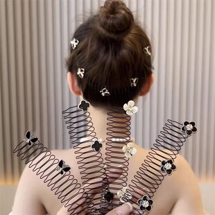 山茶花碎发整理发夹后脑勺成人拉拉发梳发箍女款儿童发卡插梳头饰