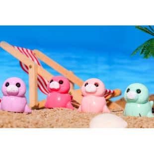 卡通立体呆萌实色小海豹 树脂加工产品创意手工钥匙扣挂件小摆件