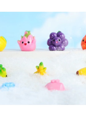 卡通树脂DIY仿真实色萌趣水果 迷你超市过家家钥匙扣挂件混装