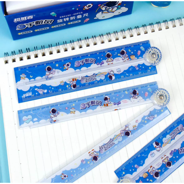 新款折叠尺30公分直尺可爱卡通儿童学生透明直尺塑料尺子