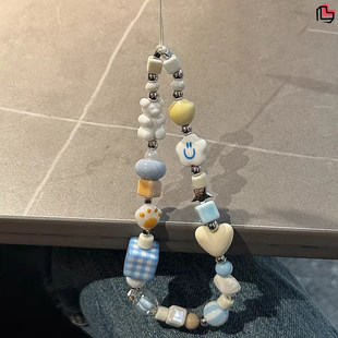 手机链子小栗熊手机壳挂绳简约ccd相机挂绳airpods耳机壳挂件饰