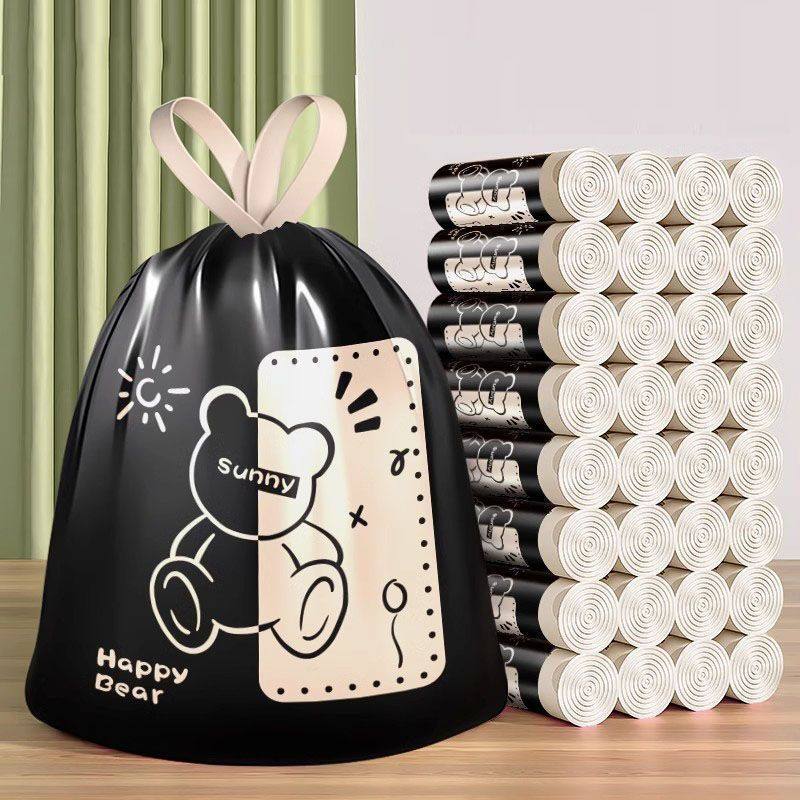 新款暴力熊免撕抽绳垃圾袋家用手提式客厅厨房宿舍加厚大号塑料袋