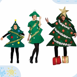 扮 圣诞树服饰舞台装 圣诞节 成人儿童cosplay圣诞树情侣套装