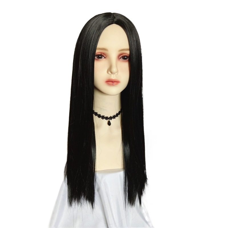 亚当斯一家妈妈黑色中分长直假发