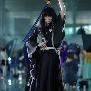 鬼灭之刃时透无一郎cos服鬼杀队队服霞柱cosplay角色扮演舞台服